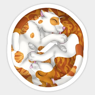 Yin-Yang Cats: Ginger Bicolor Tabby Sticker